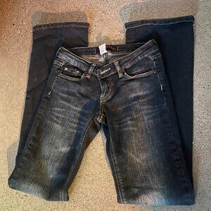 Vintage Garage Dark Blue Slim Flare Jeans